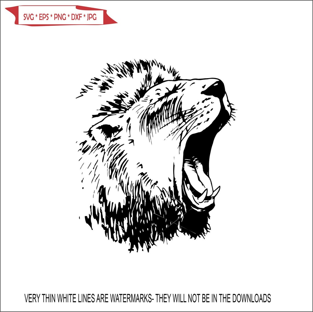 Leeuw brullend geluid beest leeuwin brullen gemeen krachtig kat dierentuin  dier mascotte * gesneden ontwerp afbeelding ClipArt digitale download eps  dxf png jpeg svg - Etsy België, image size:1080x1079