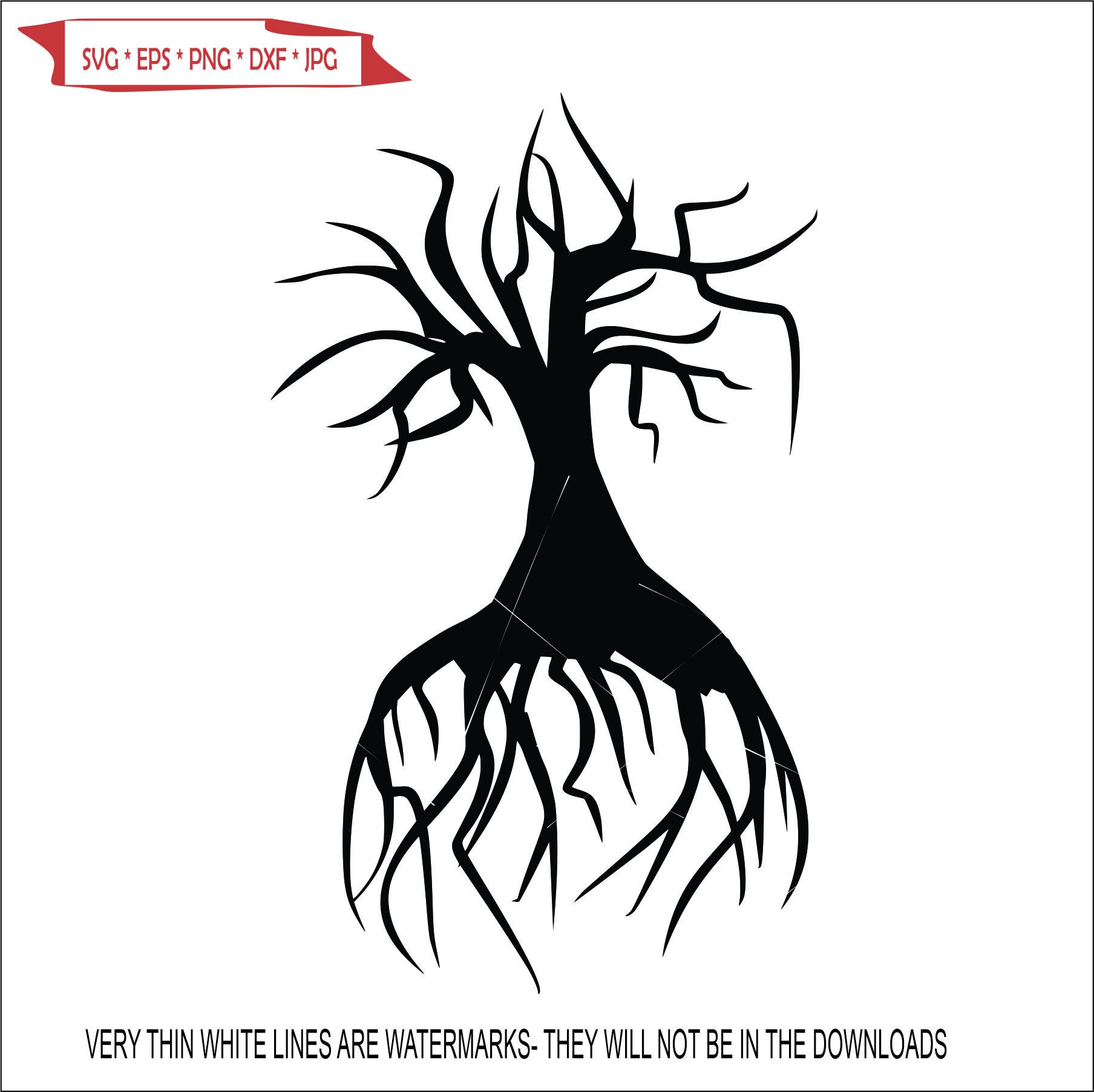 Simple Tree Roots Bare No Leaves Bushes Winter Dormant Hibernate ...