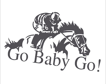 Horse Racing Jockey Thoroughbred Equine Track Go Baby Go Race Animal Horseback Track  Cut Sign ClipArt digital download eps/dxf/png/jpeg/svg