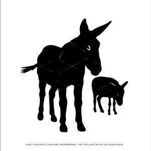 Mule Mother Baby Colt Filly Donkey burro Jackass Jenny Jack Male Mule Female Horse * Cut Sign ClipArt digital download eps/dxf/png/jpeg/svg