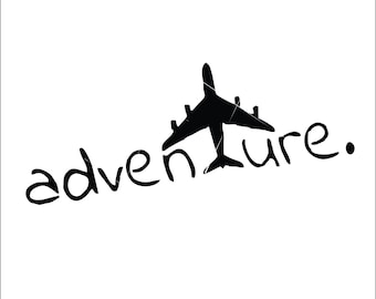 Adventure Airplane Vacation Travel Aircraft Plane Explore Trip Activity Sport challenging *  ClipArt digital download eps dxf png jpeg SVG