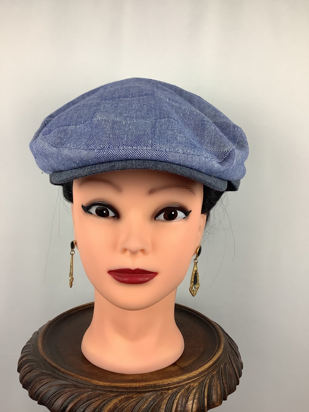 Vintage Blue Newsboy Cap by Dobbs Etsy