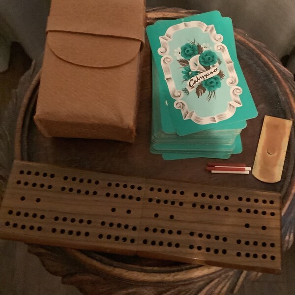 Vintage Travel Cribbage Set