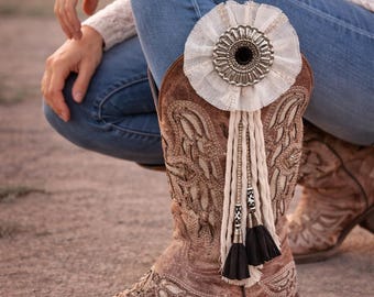 Gioielli con brillantini per stivali western - Accessori per stivali da cowgirl, stile boho rustico rodeo