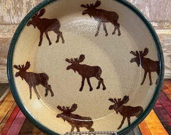 Vintage Monroe Salt Works Moose Tortenplatte Maine