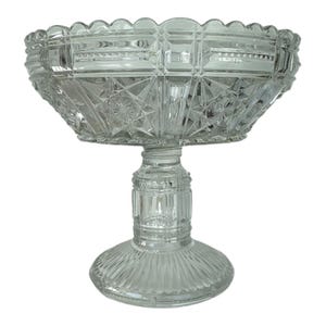 Antique EAPG Richards & Hartley glass Hanover Compote 1880s