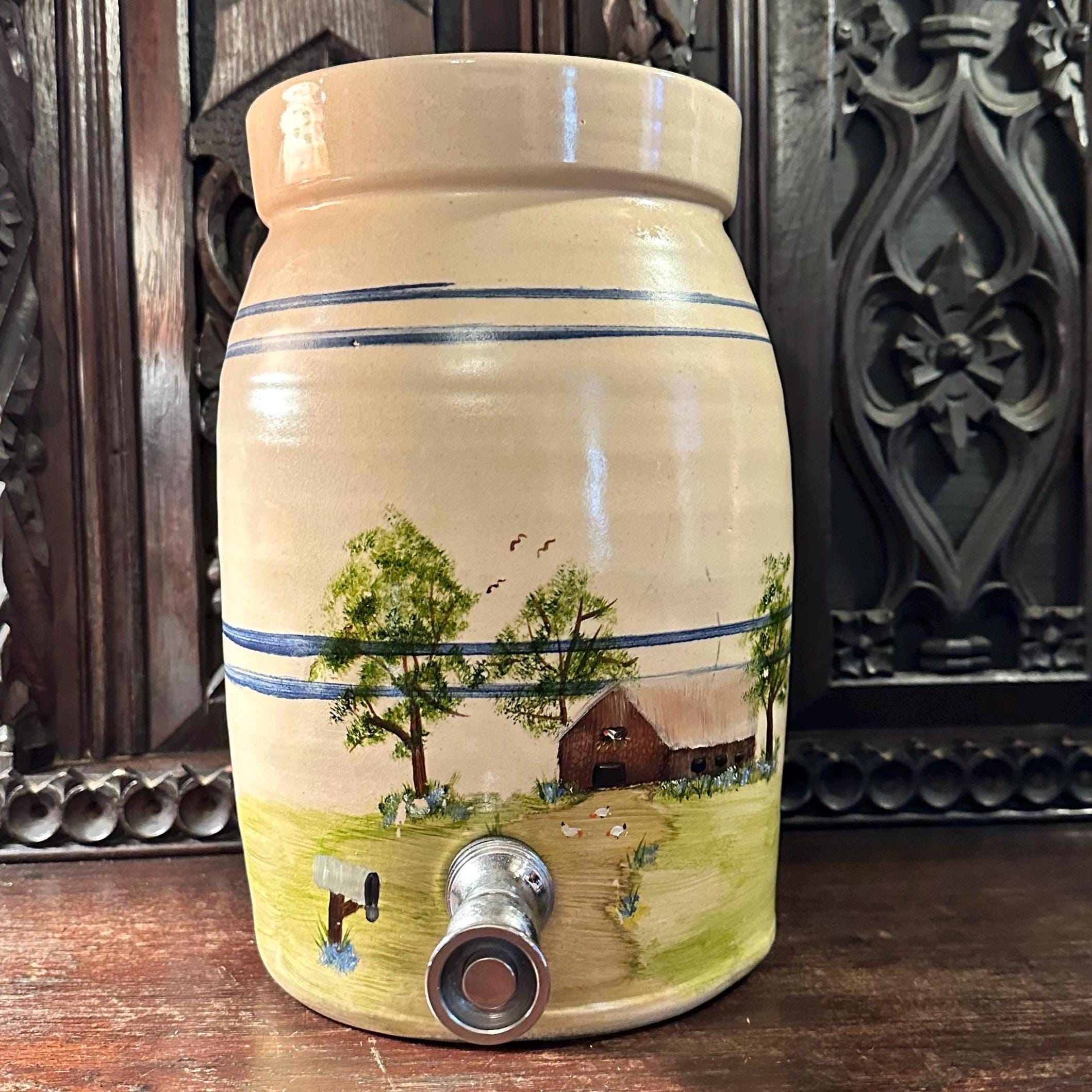 Vintage Marshall Pottery Texas Stoneware Handpainted Drink