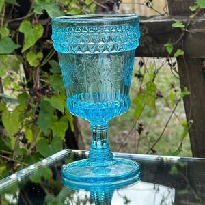 LG Wright Wildflower Blue Goblet