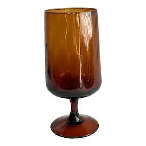 Amber art glass empoli mid century snifter vase made in Italy