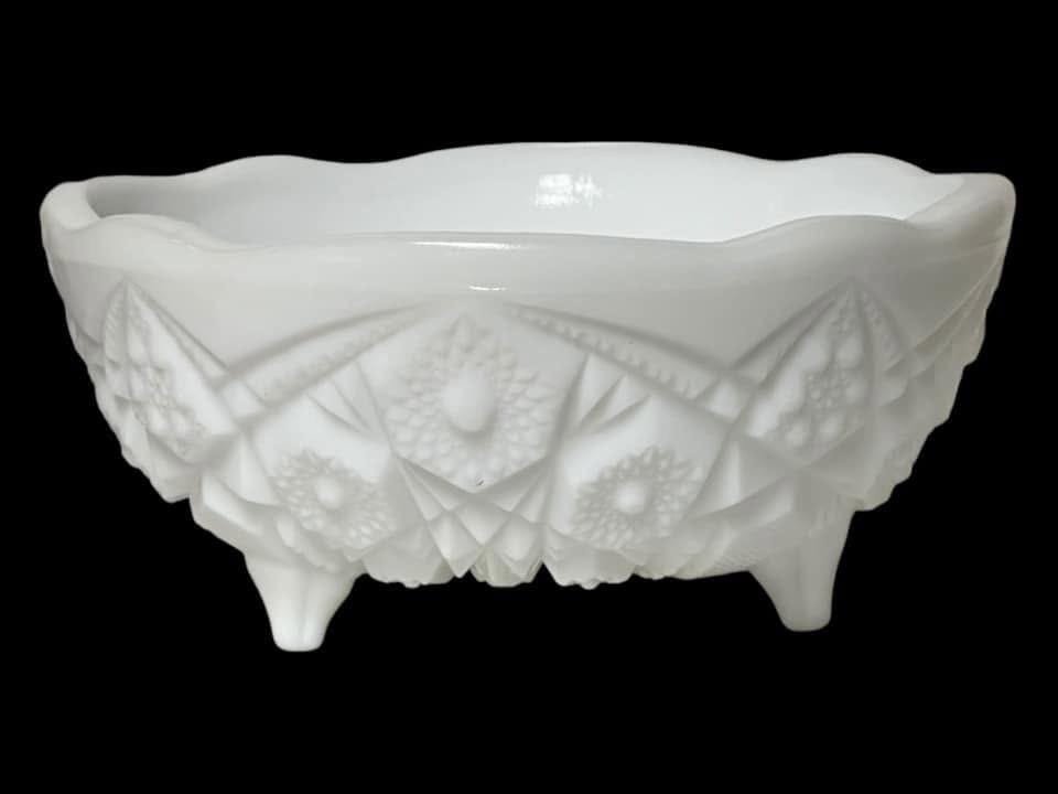 McKee Toltec Milk Glass Bowl