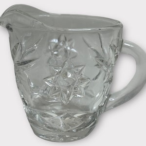 Vintage Anchor Hocking Creamer Early American Prescut Star of David Clear Glass