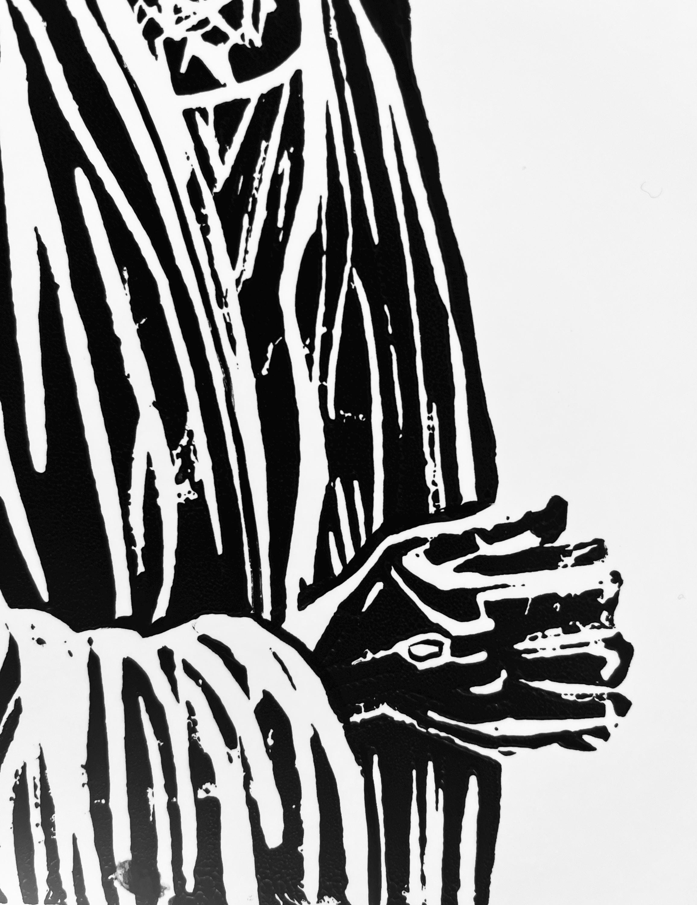 Linocut Jesus Jesus Christ With Crown of Thorns Original Linocut 8.5x11 Print ...