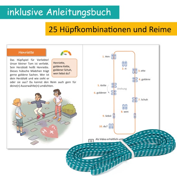 Gummitwist 3m Avec Instructions - Jouet Élastique Classique Pour Filles Et Garçons, Intérieur Et Extérieur