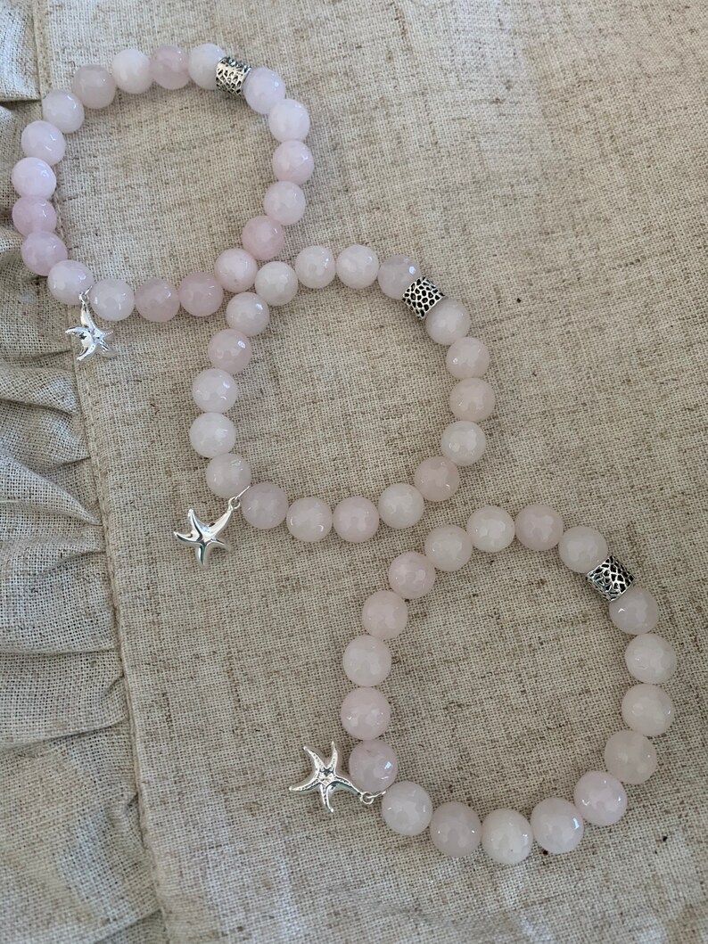 Rose quartz beaded bracelet