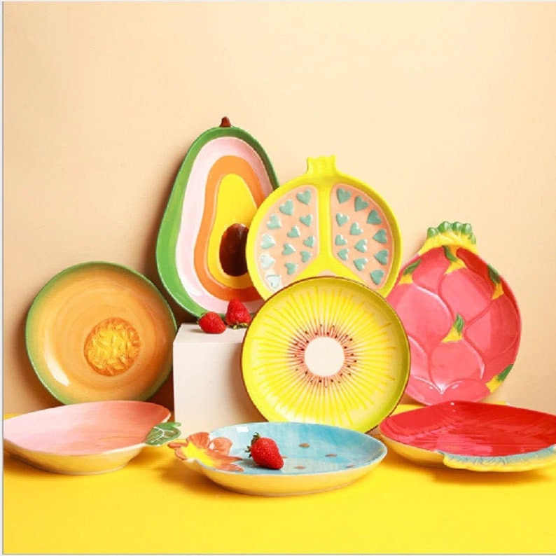 Fruit Inspired Ceramic Plates/ Food Presentation Quirky Etsy