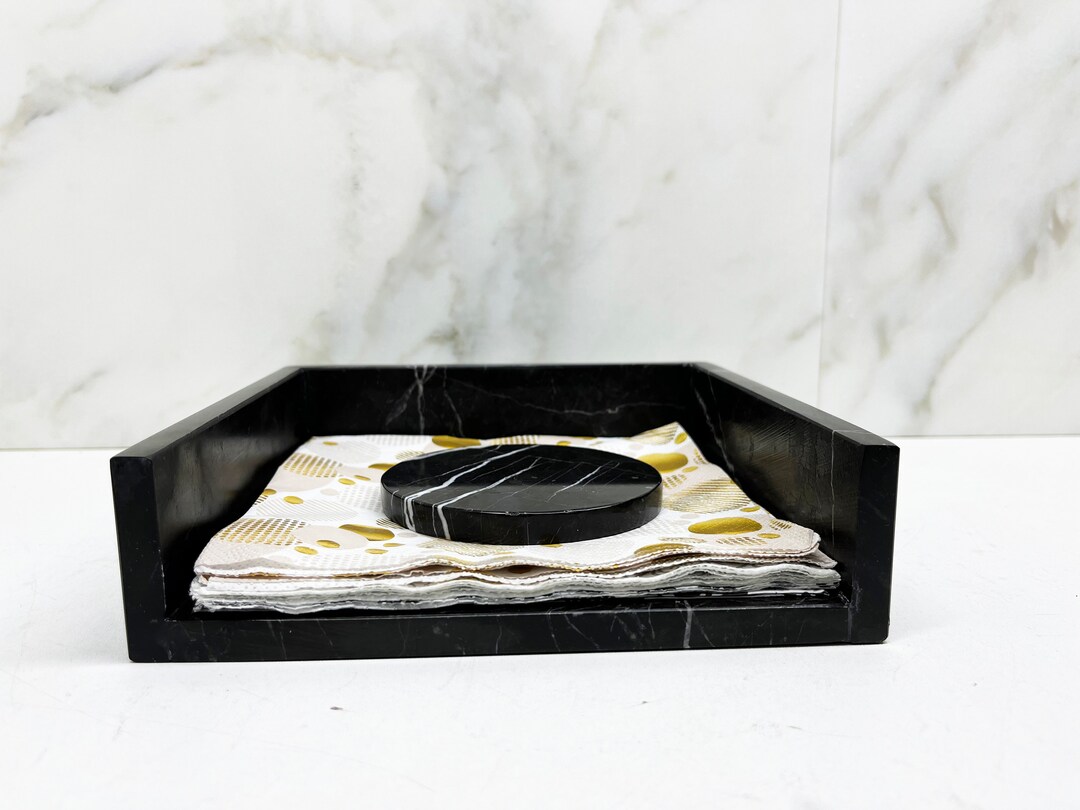Black Marble Napkin Holder Modern Marble Napkin Holder for Etsy