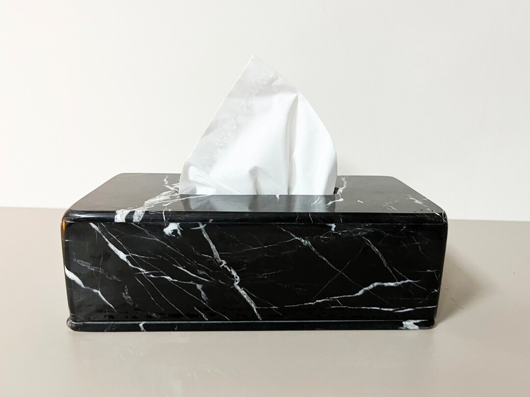 Black Marble Tissue Box / Napkin Box Natural Stone Tissue Etsy