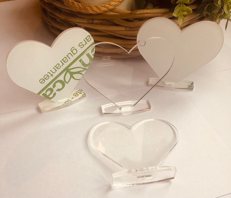Pack of 3 Clear Acrylic Heart Craft Blank Plaque With Stand. Etsy