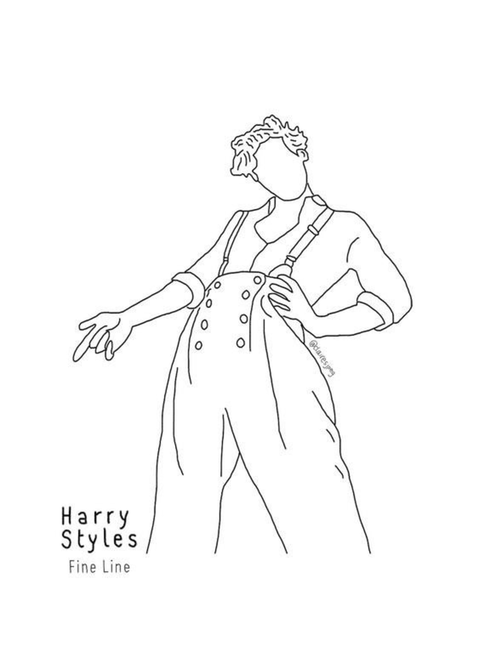 Harry styles fine line album cover outline natural tote bag | Etsy