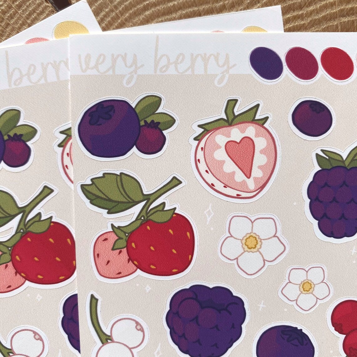 Sticker Sheet very Berry Scrapbook Stickers Etsy UK