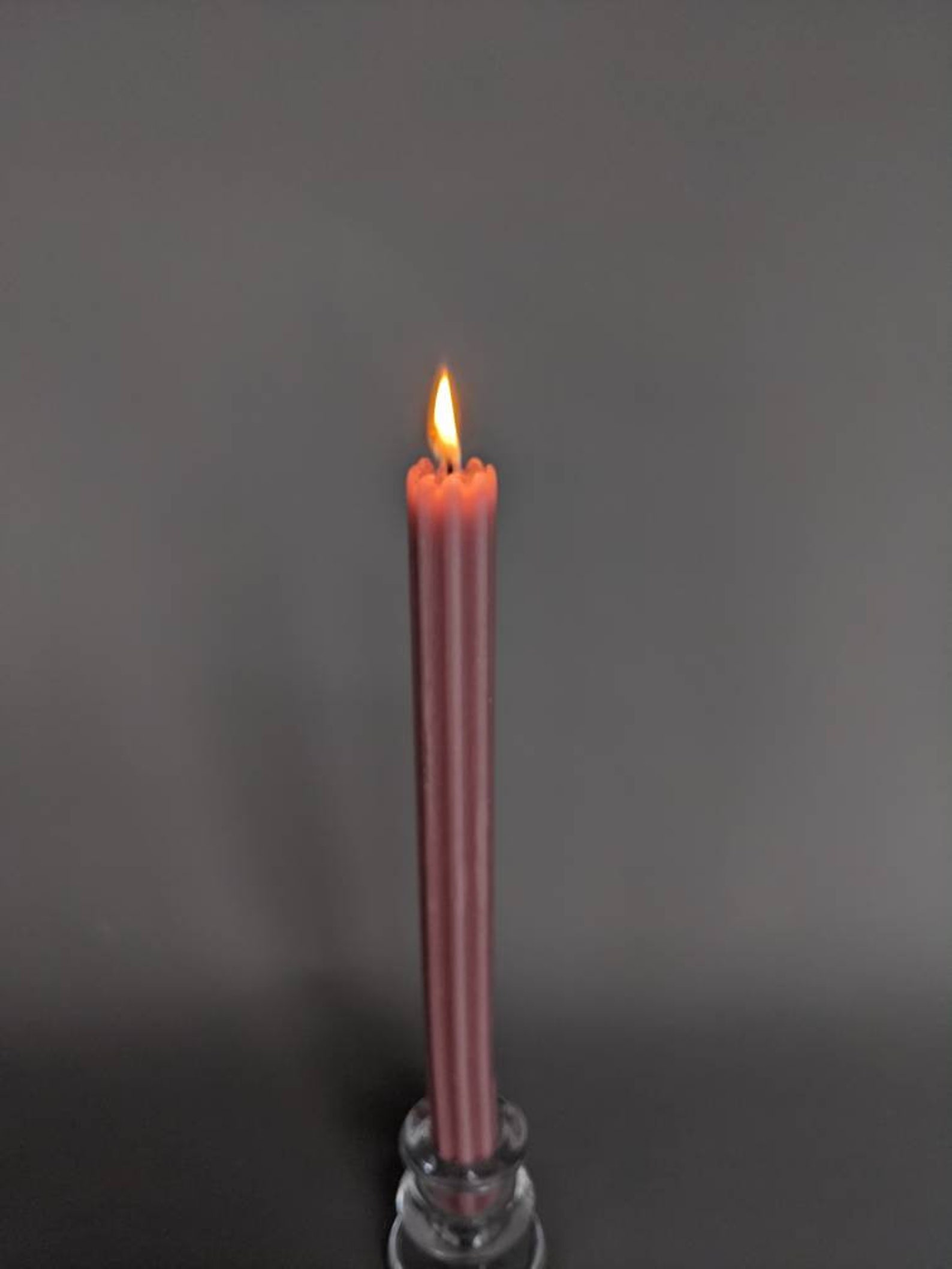 Pink Ribbed Dinner Candles long thin candles drip free 1 Etsy