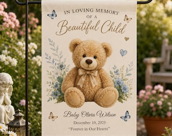 Child Memorial Garden Flag | Beautiful Child In Loving Memory Gravesite Flag | Stillbirth Baby Loss Sympathy Gift