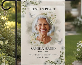 Personalized Memorial Garden Flag 12x18 | Custom Photo Sympathy Gift | In Loving Memory Yard Flag | Bereavement Decor