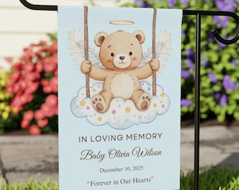 Baby Memorial Garden Flag | Child Loss In Loving Memory Gravesite Flag | Stillbirth Infant Loss Sympathy Gift