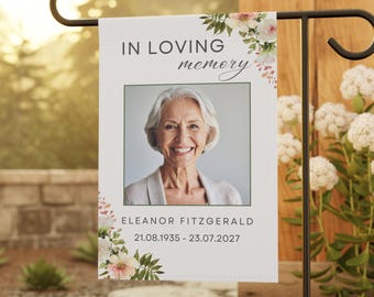 Memorial Garden Flag 12x18 | Custom Photo In Loving Memory Yard Flag | Personalized Sympathy Bereavement Gift