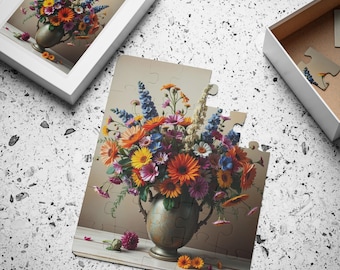 Puzzle (30-pcs) for Dementia, Alzheimer’s Puzzle for Seniors, Wildflower Bouquet Puzzle, Large Piece Easy Puzzle