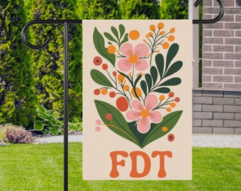 FDT Garden Flag 12x18, Floral Political Yard Flag, Protest Garden Flag with Flowers, Bold Statement Outdoor Decor