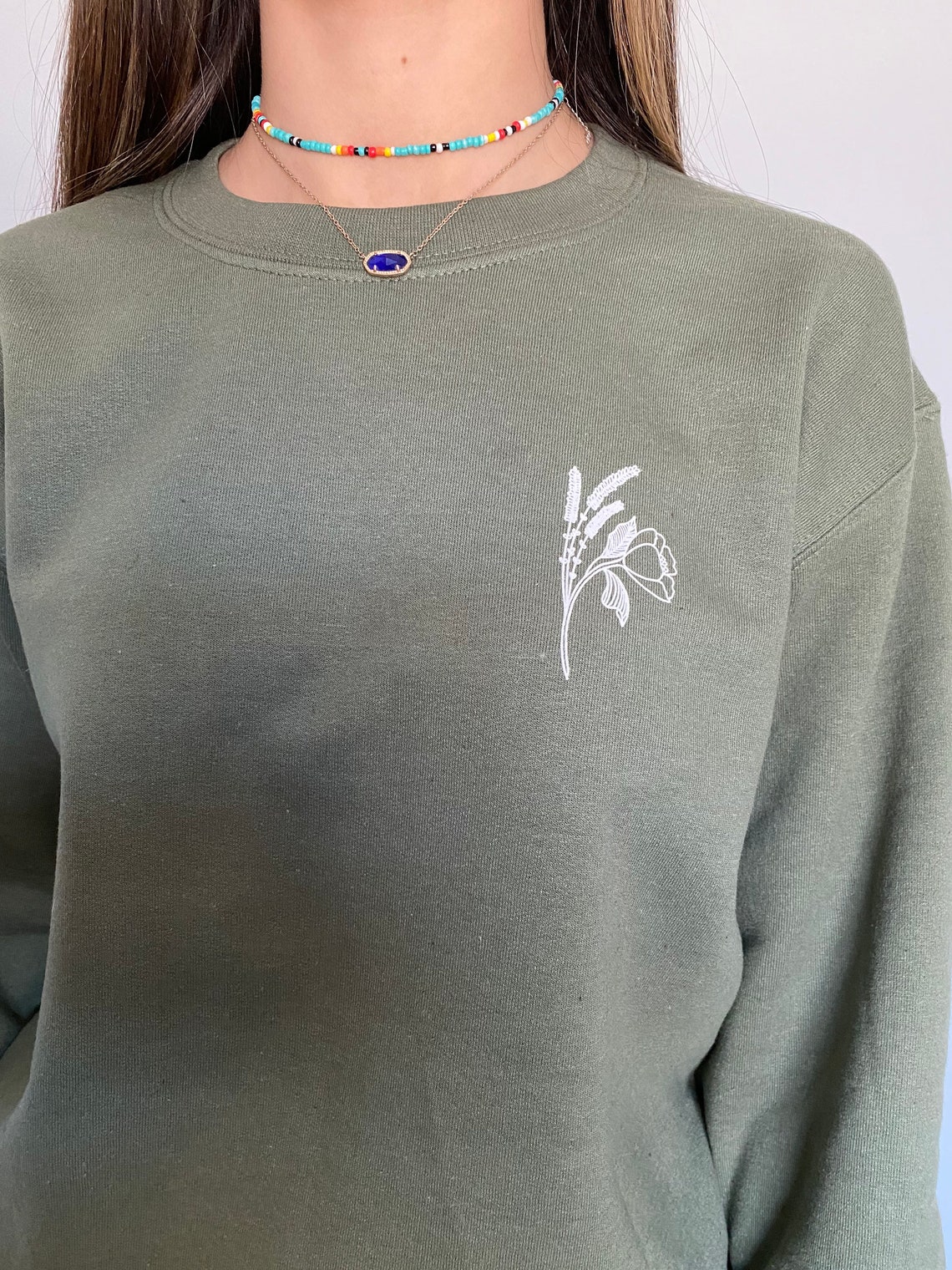 sage green champion crewneck