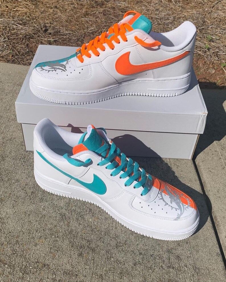 Miami Dolphins Air Force 1 Custom Sneakers Athletic Shoes - Etsy