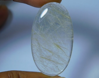 Golden Rutilated Quartz Oval Cabochon Golden Rutilated Smooth Cabochon Rutilated Loose Gemstone. 25x18 mm