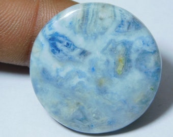 Handcraft Loose Stone For Jewelry Making Top Quality Blue Scheelite Cabochon Genuine Natural Blue Scheelite Gemstone 84 Ct 44X30 mm #4681