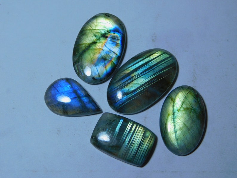 5 Piece Lot Amazing Quality Multi Labradorite Cabochons Labradorite Spectrolite Gemstone Natural Handmade Loose Stone For Jewelry 182Ct #246