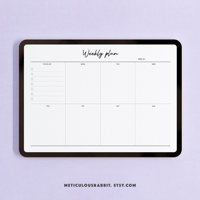 Weekly Planner Letter Size Printable Digital Weekly Planner Etsy