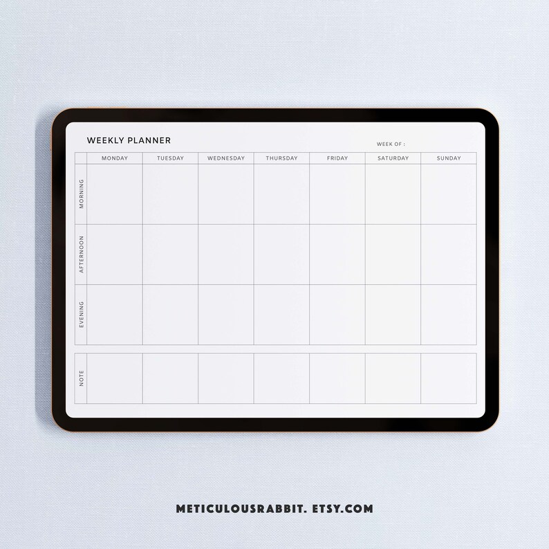 Digital&printable Weekly Planner Template A5A4 Size IPAD Etsy