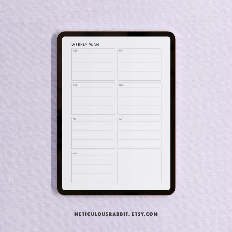 Digital&printable Weekly Planner Template A5A4 Size IPAD Etsy