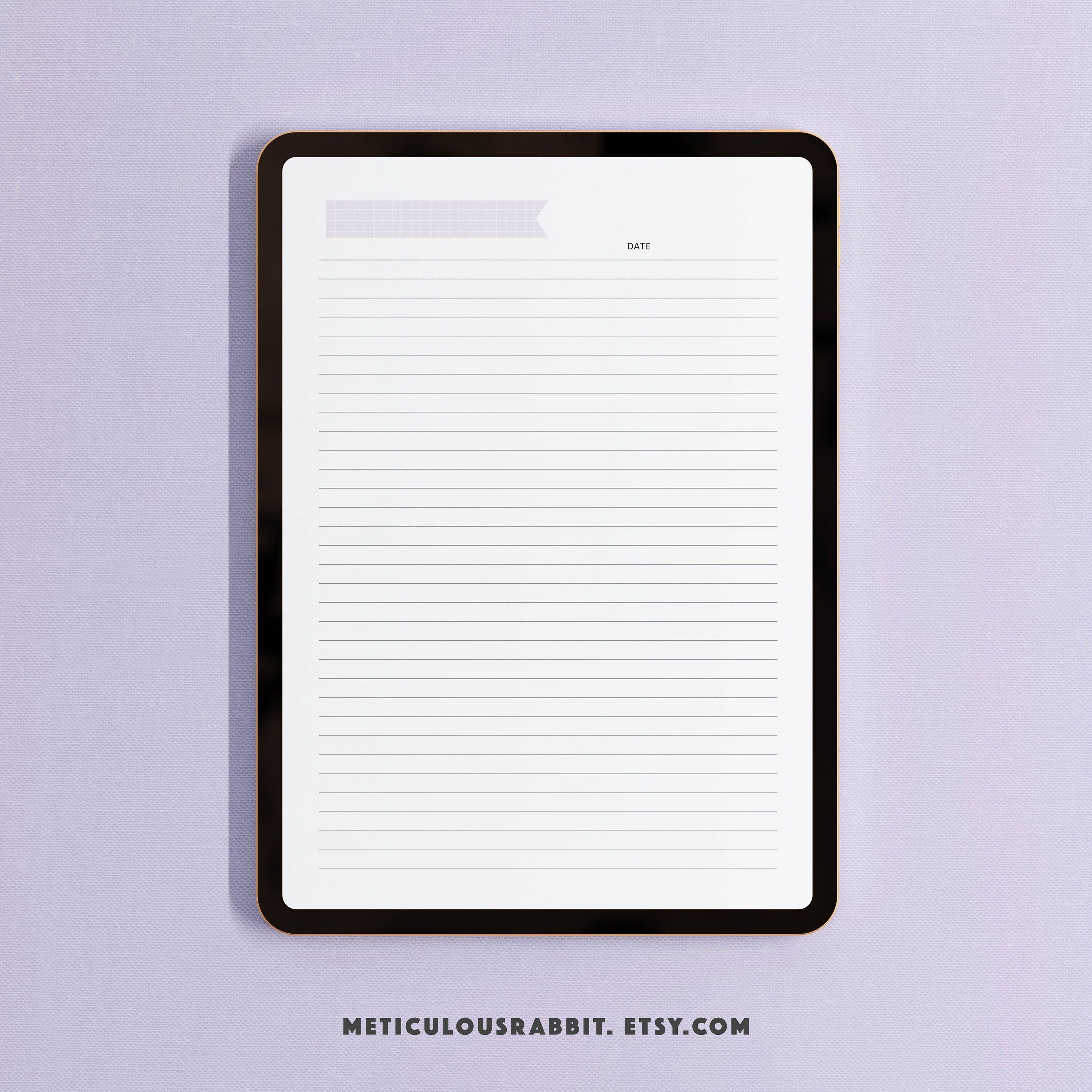 lined notes printable notes lined paper simple note etsy