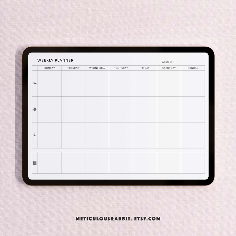 Digital&printable Weekly Planner Template A5A4 Size IPAD Etsy
