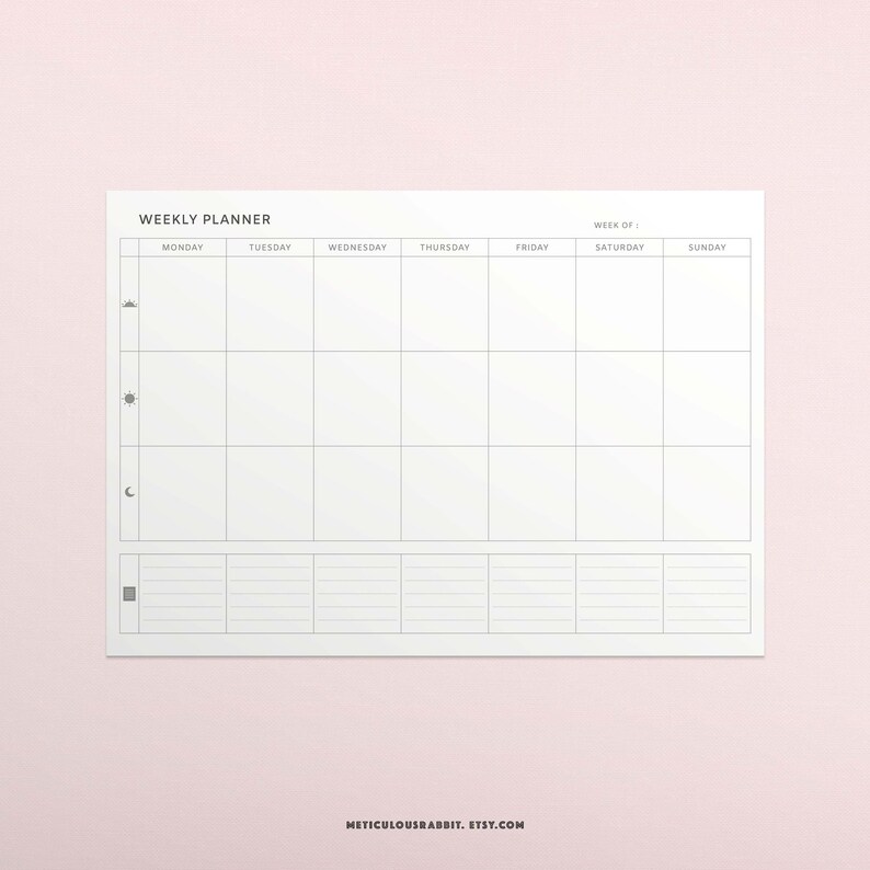 Digital&printable Weekly Planner Template A5A4 Size IPAD Etsy