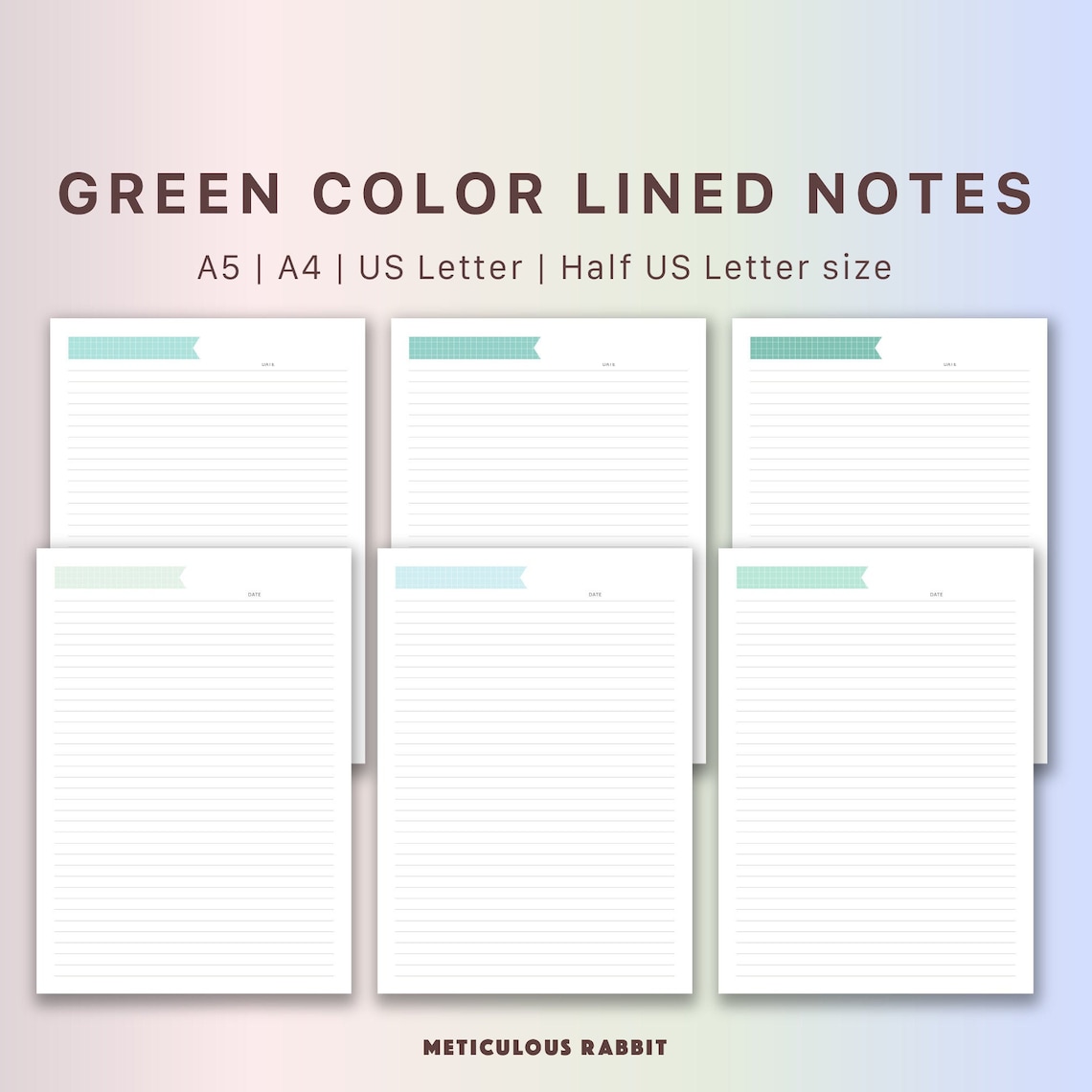 Lined Notes Printable Template Lined Paper SIMPLE Note | Etsy