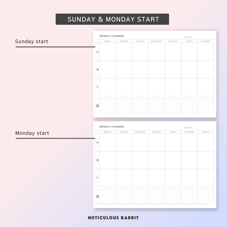 Digital&printable Weekly Planner Template A5A4 Size IPAD Etsy