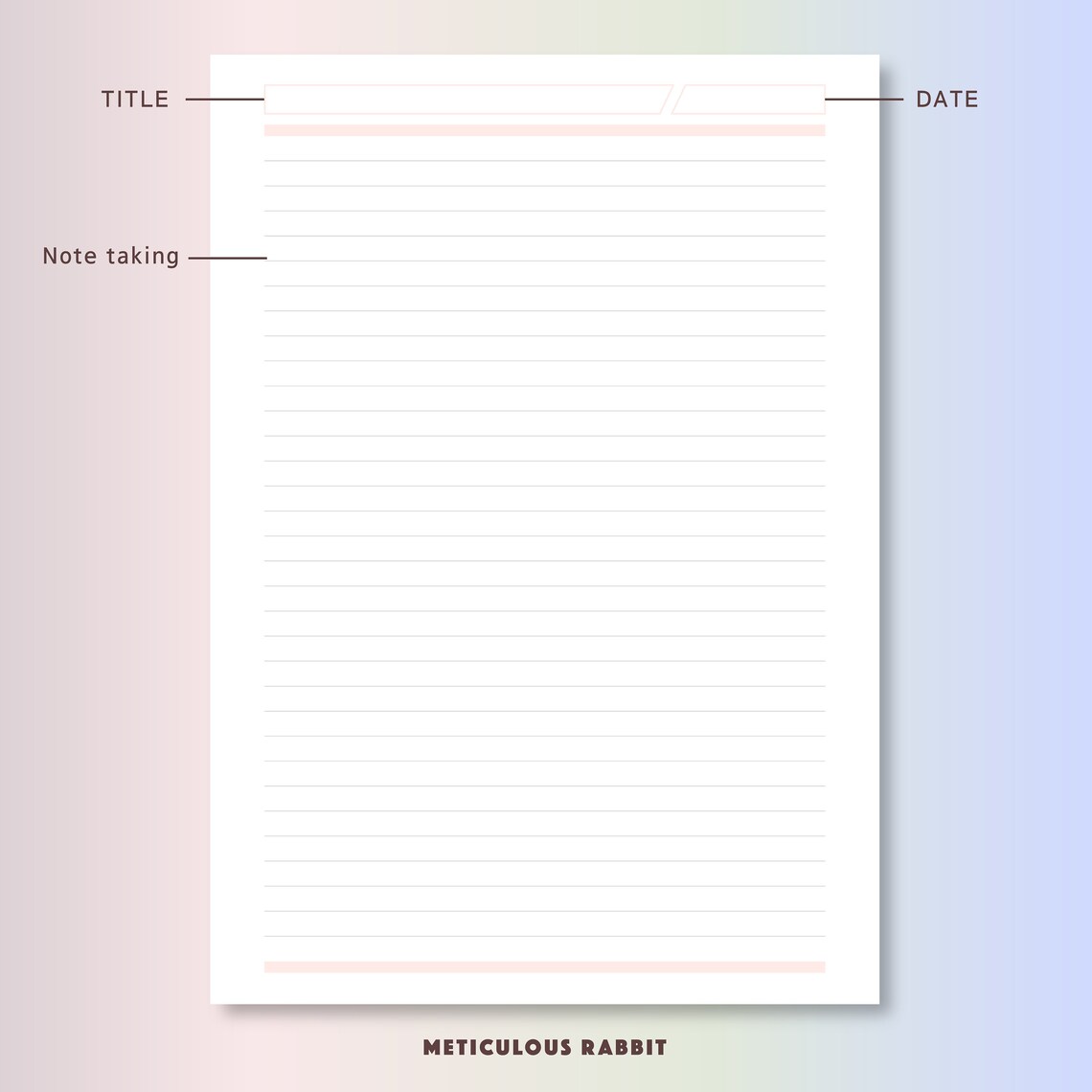 lined notes a5 size a4 size printable template simple note etsy