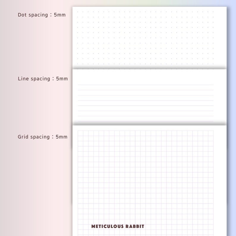 Dot Grid Lined Paper Planner Inserts Printable Writing Paper Etsy