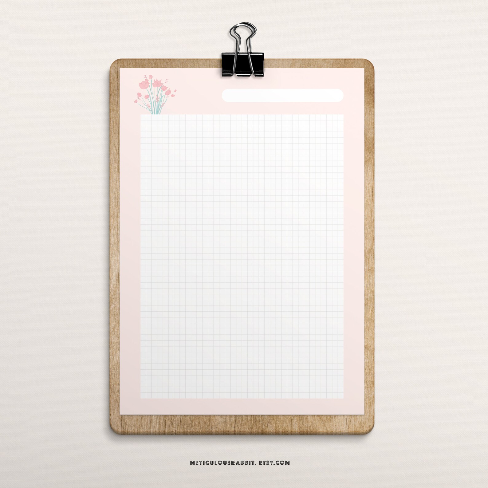 Blank Grid Lined Notepad Letter size printable Study notes Etsy