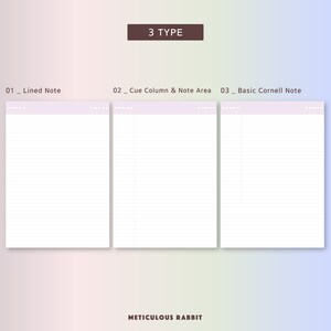 Cute Cornell Notes A5a4size Printable Pretty Cornell Note - Etsy