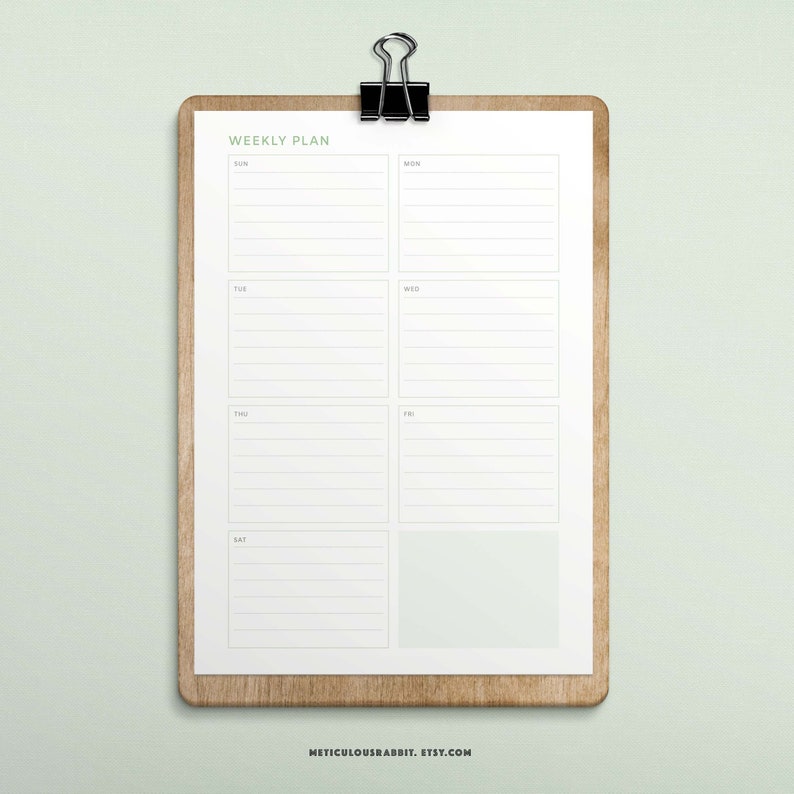 Digital&printable Weekly Planner Template A5A4 Size IPAD Etsy
