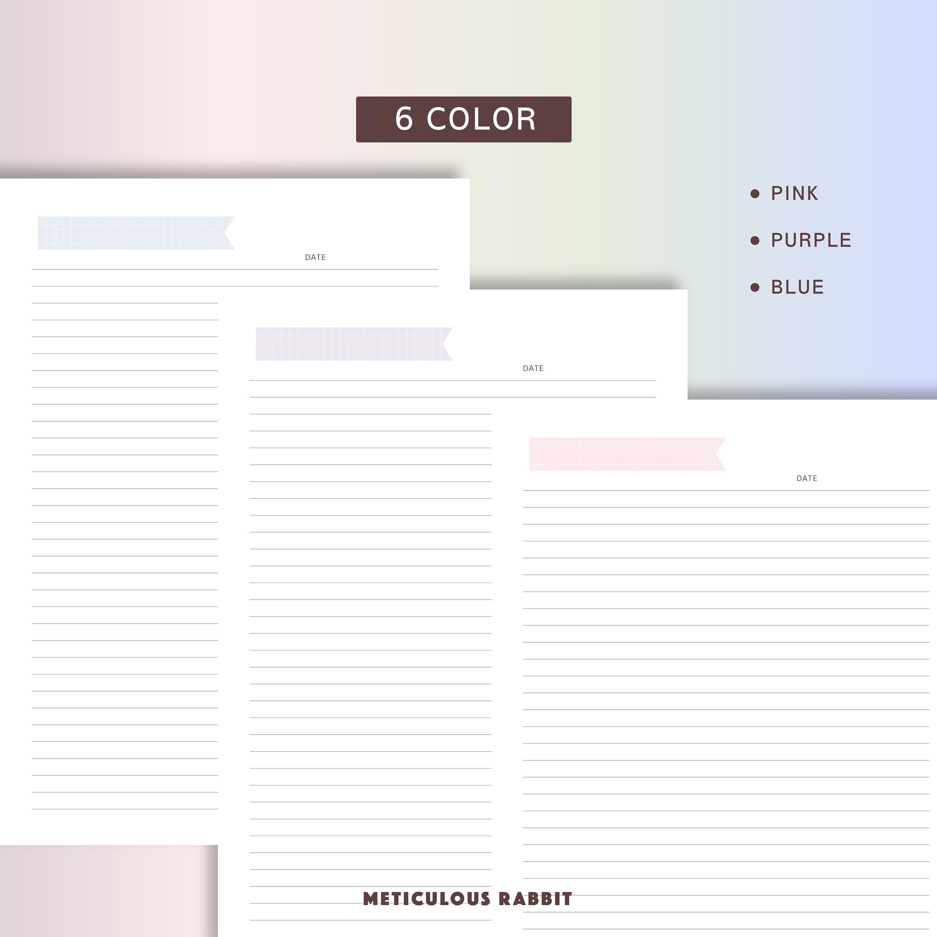 lined notes printable notes lined paper simple note etsy